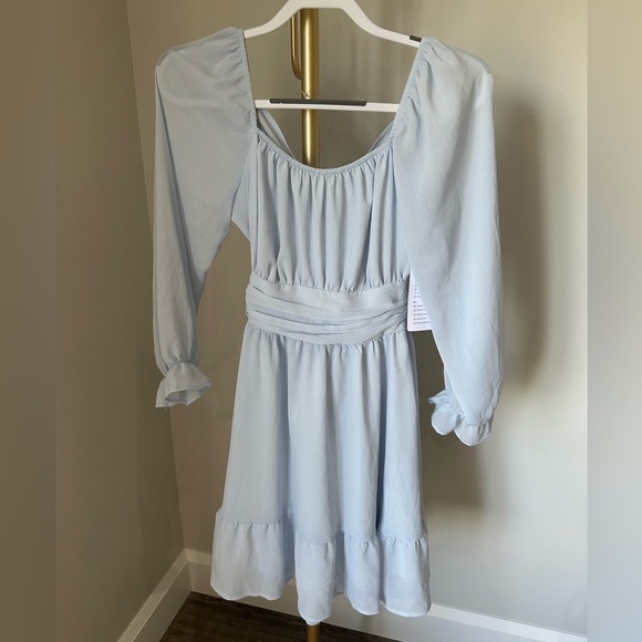 Elegant Blue Women's Dress - Picture 8 of 9